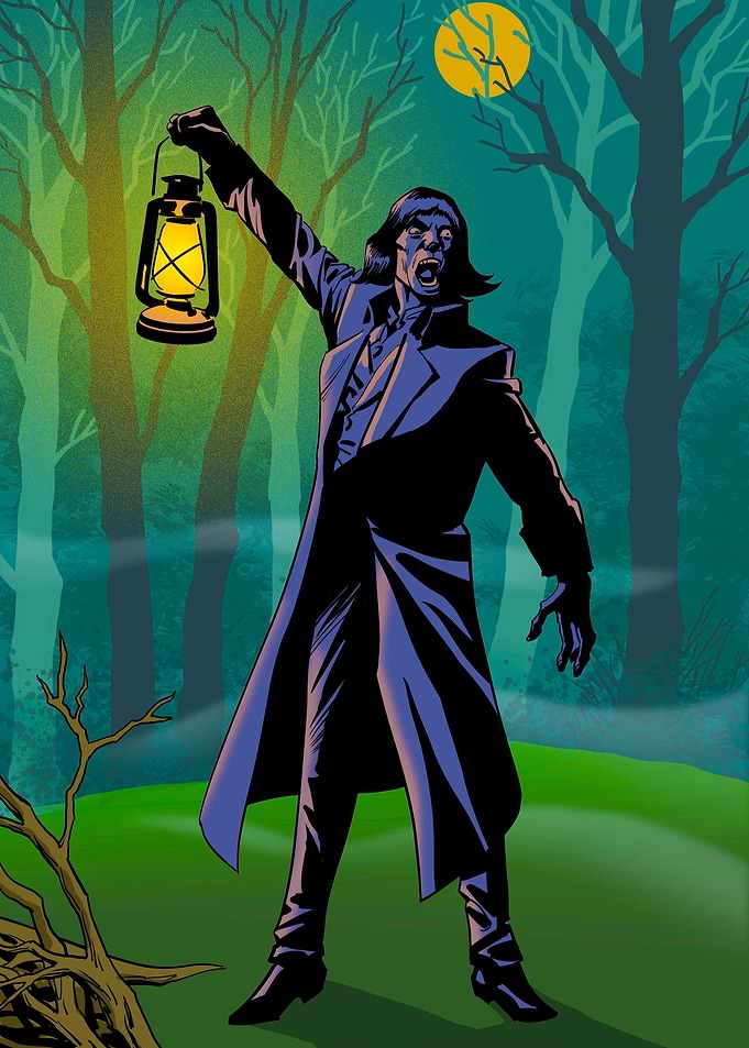 Comic Horror Lantern Man