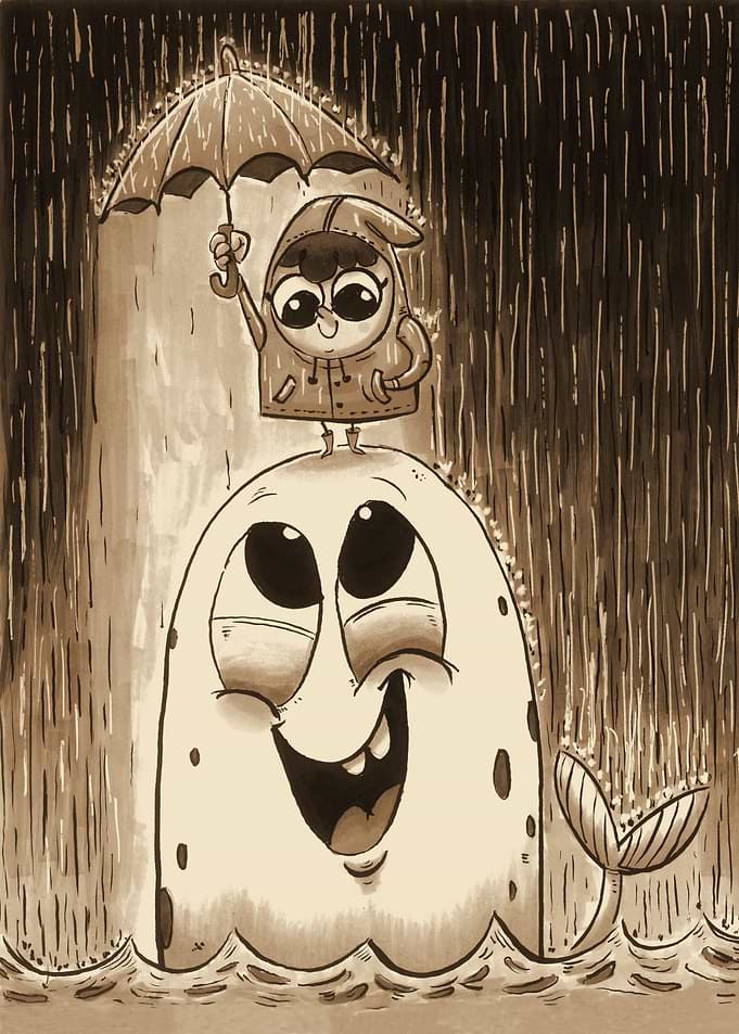 Friends under the Rain