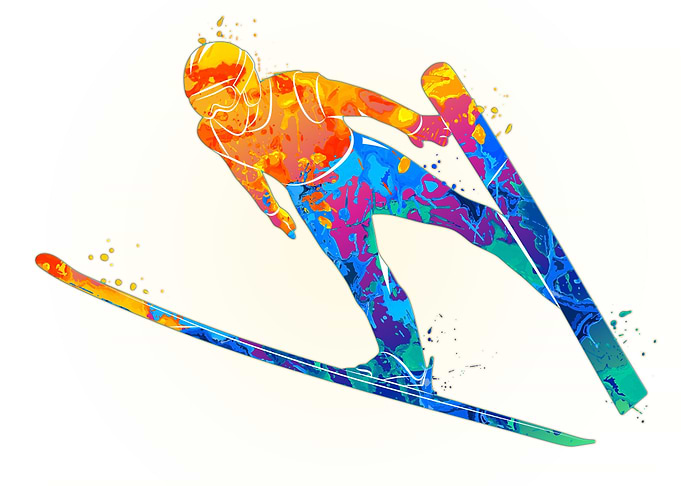 Jumping skier