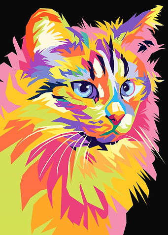 Cat Colorful Pop Art