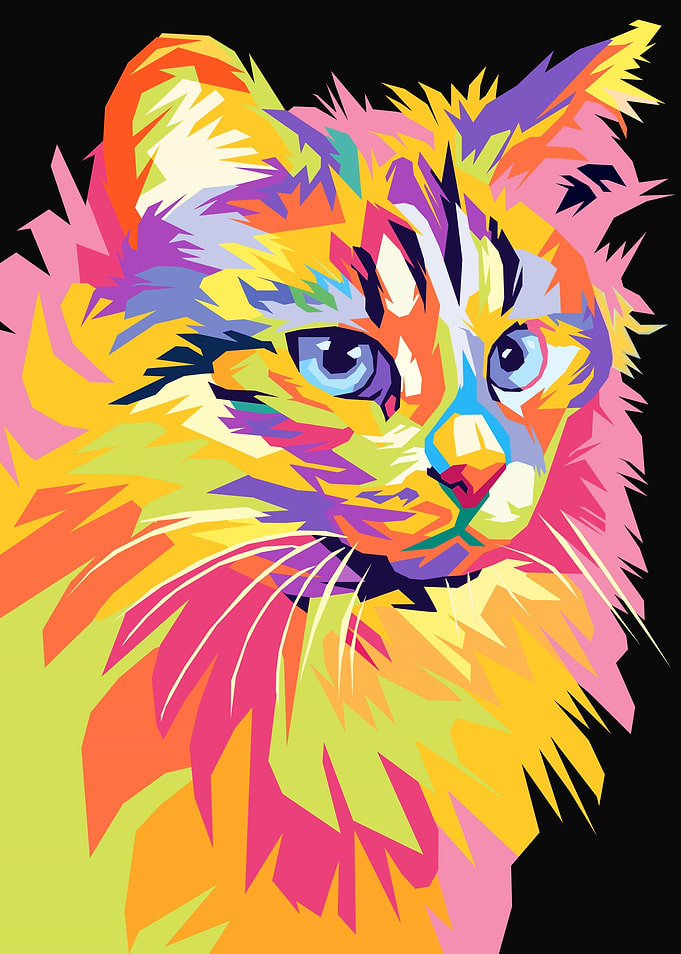 Cat Colorful Pop Art