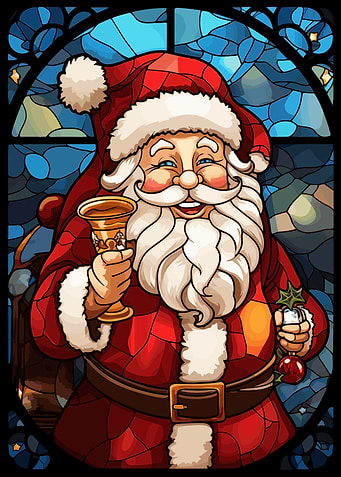 Santa Claus Stained Glass