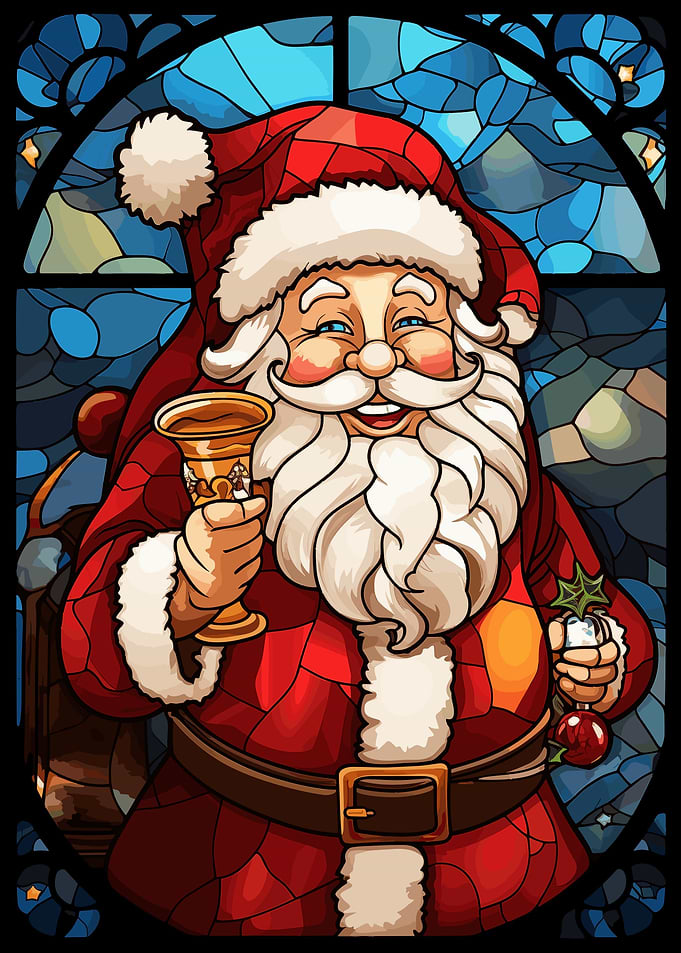 Santa Claus Stained Glass
