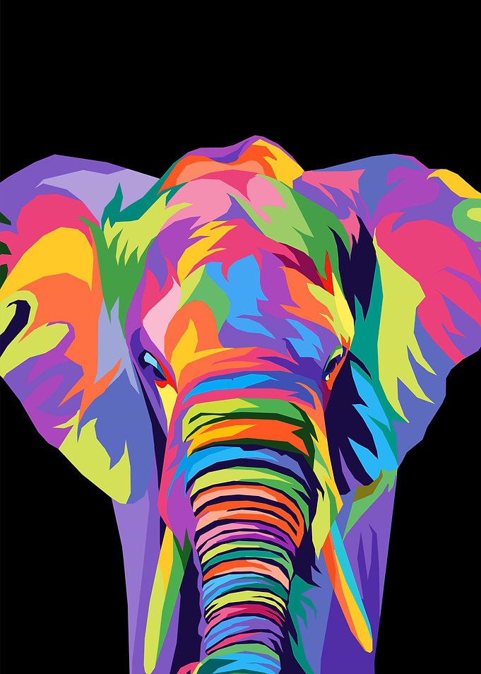 Elephant Colorful Pop Art