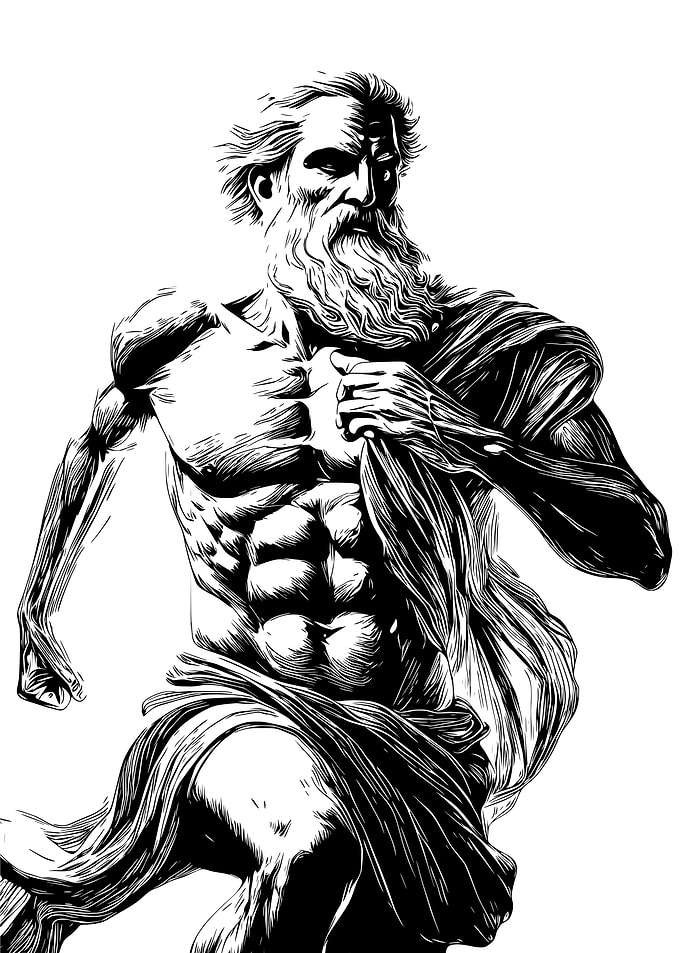 Running Stoic Man
