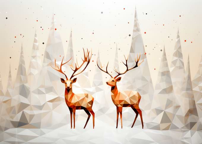 Christmas Art Reindeer IV