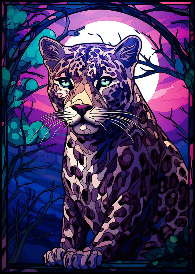 Leopard Monnlight night