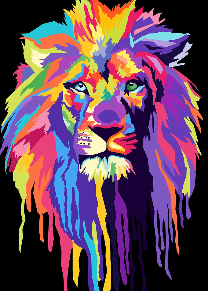 Lion Colorful Pop Art