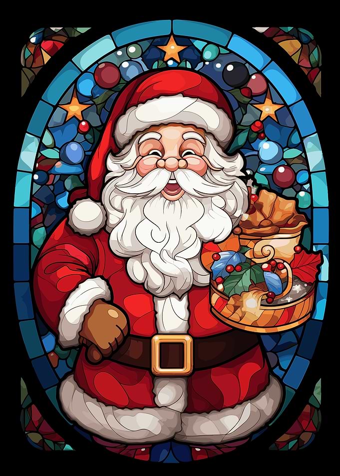 Santa Claus Stained Glass