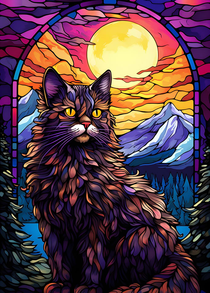 Maine Coon Cat Abstract