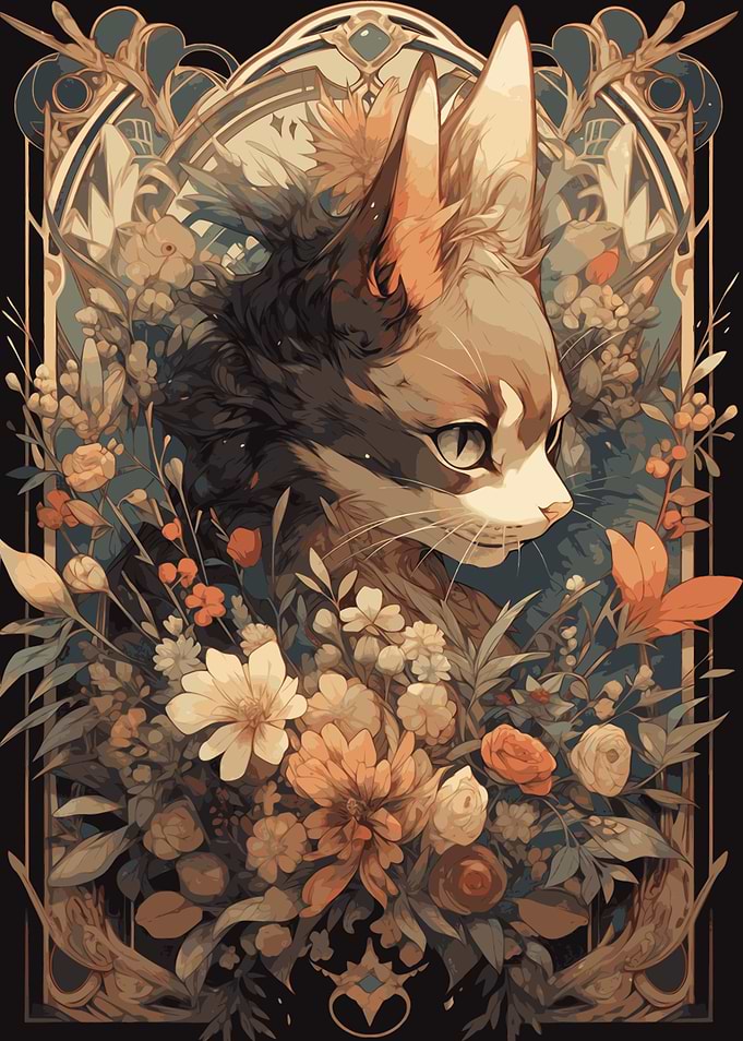 Feline Floral Charm