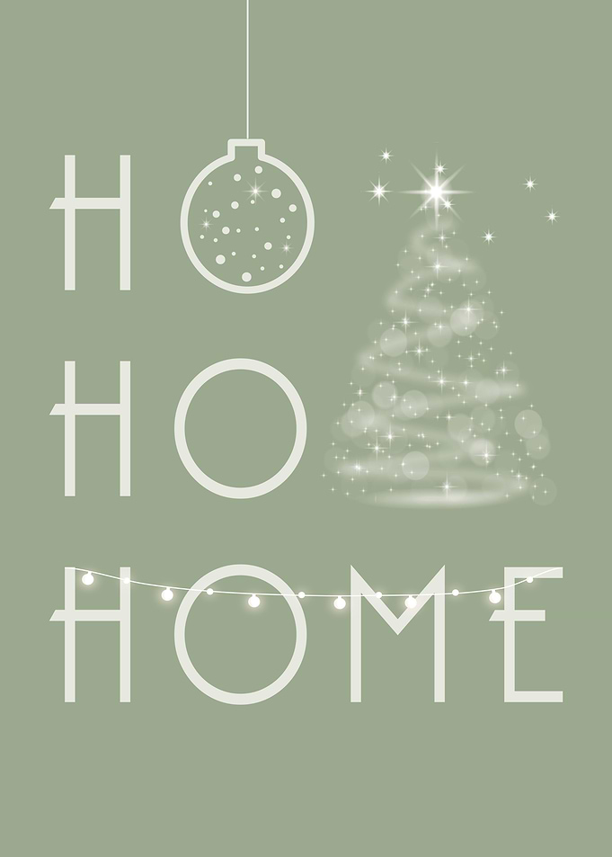 Christmas Ho Ho Home green