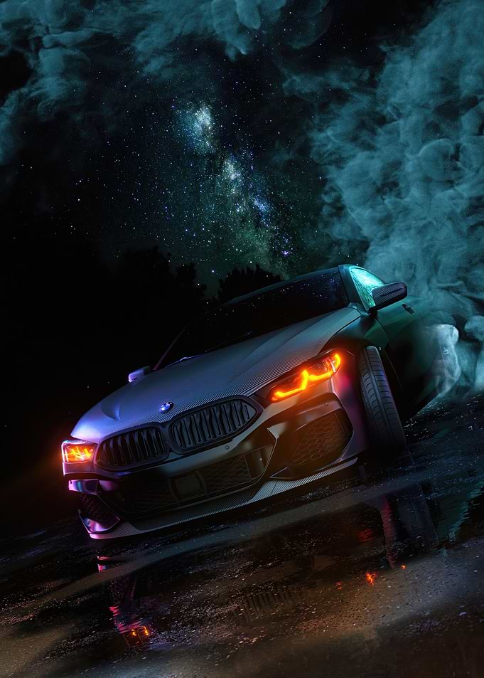 bmw drifting smoke