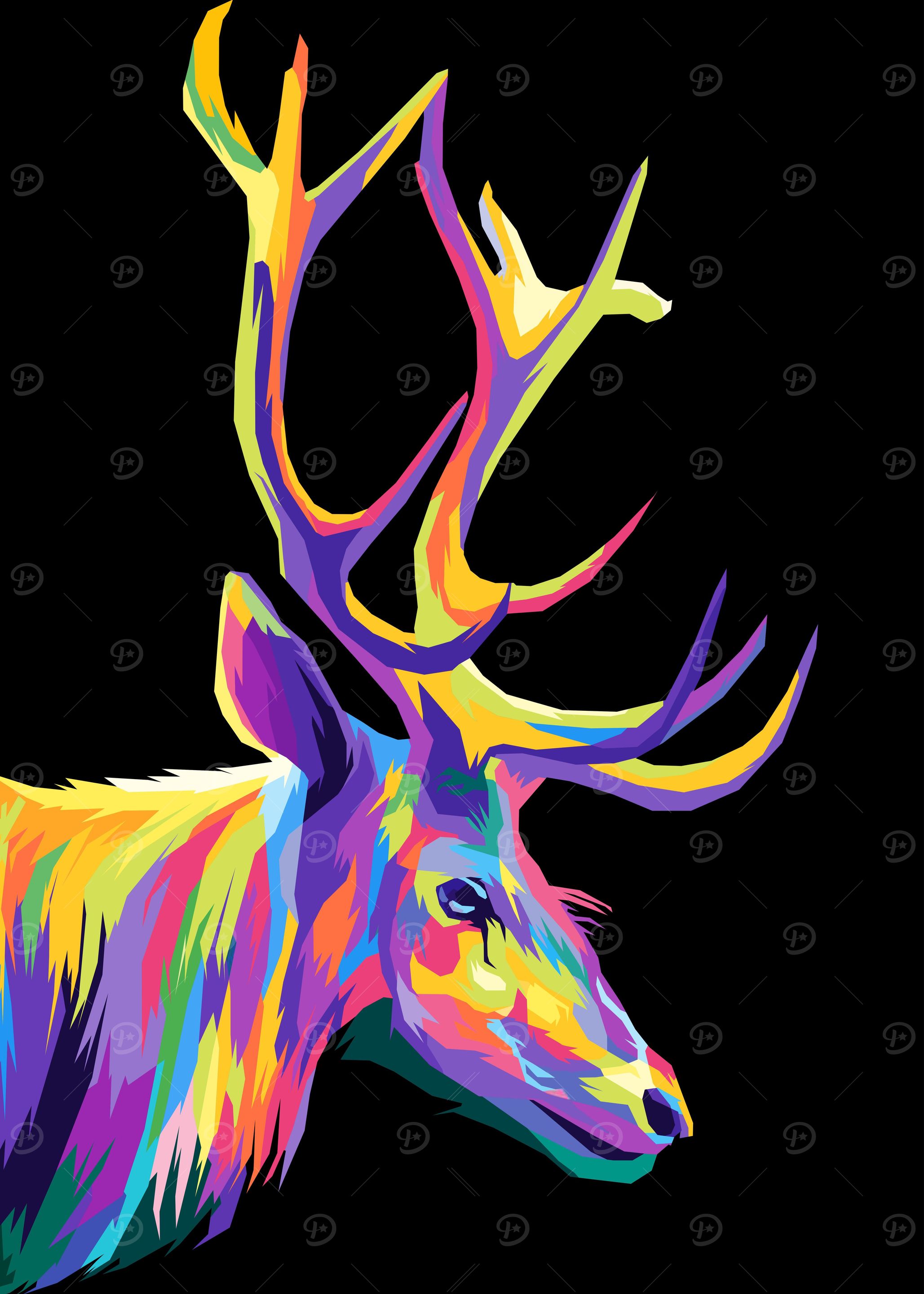 Deer Colorful Pop Art