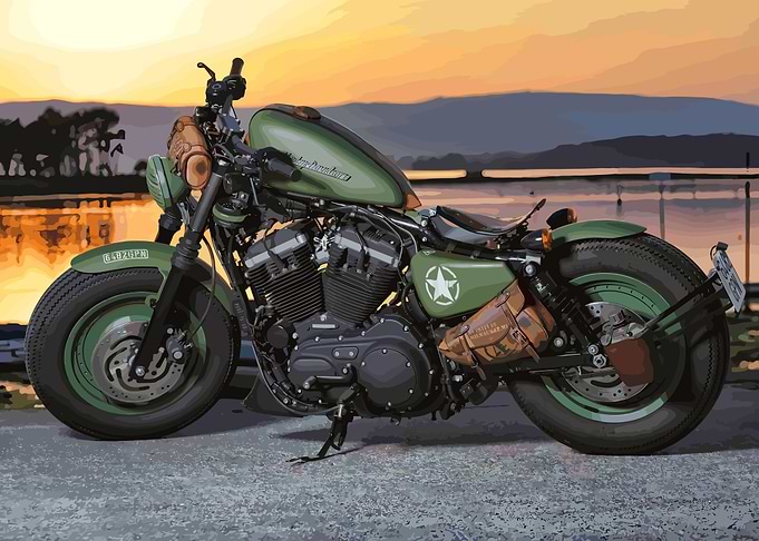 green harley davidson