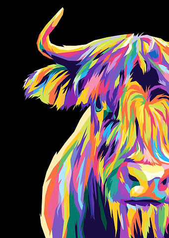 Bull Colorful Pop Art