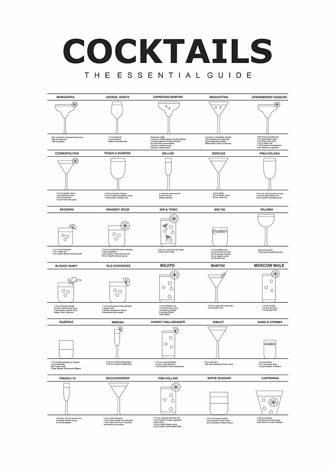 cocktail line art