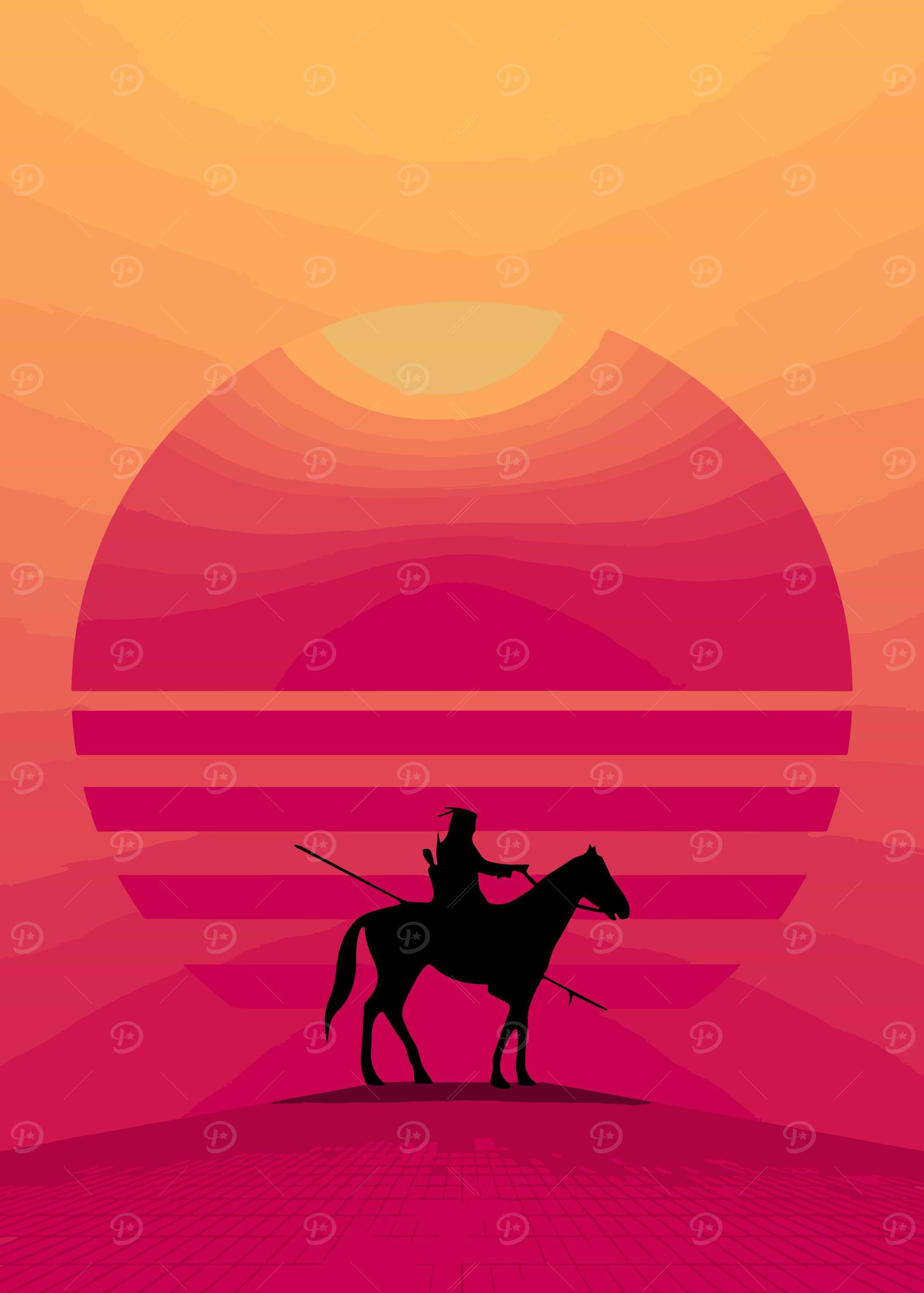 Japanese samurai horse