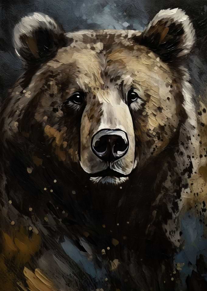 Oil Painted Brown Bear