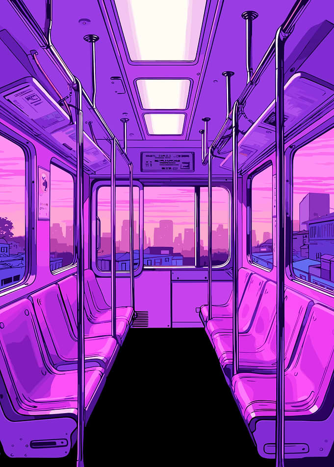 Train Lofi Pink Retro