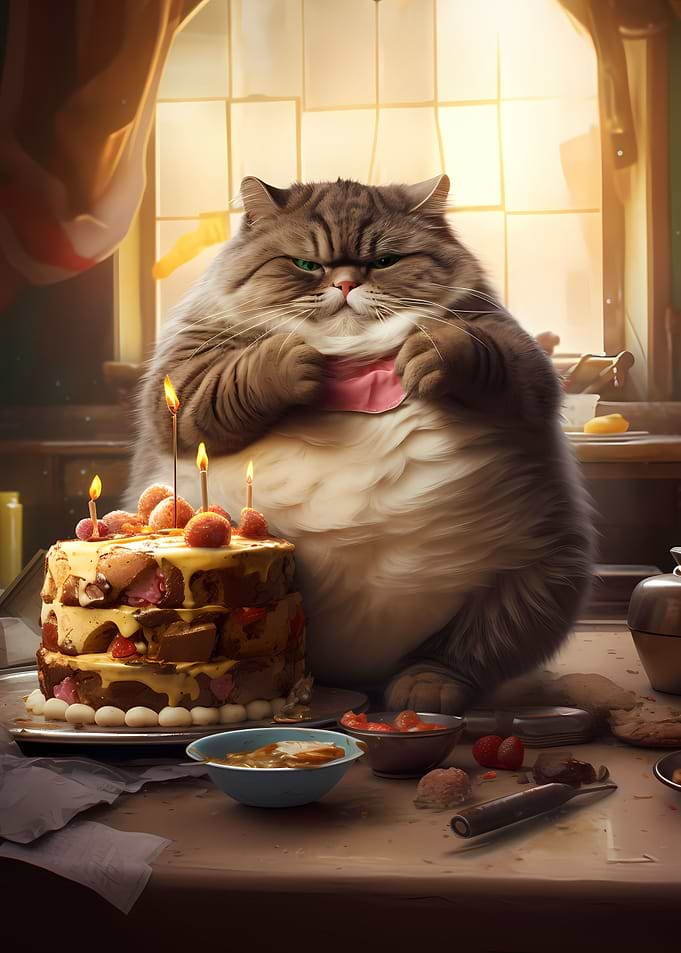 Fat Cat Birthday Cake Food
