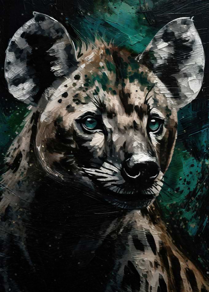 Oil Painted Hyena