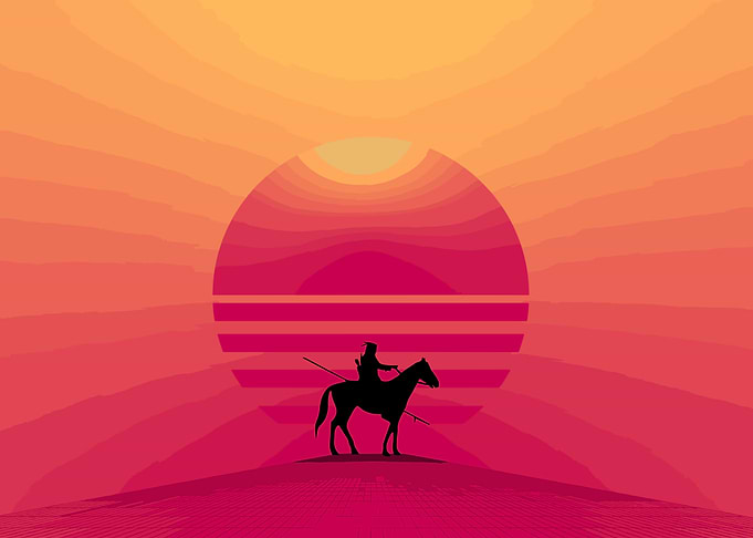 Japanese samurai horse