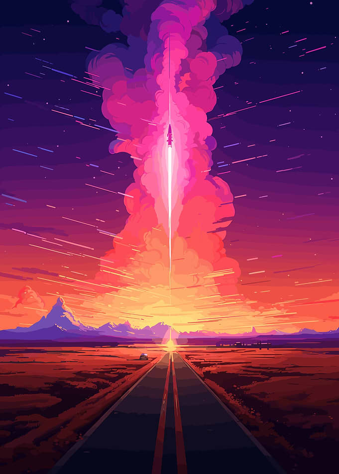Space Rocket Pop Art