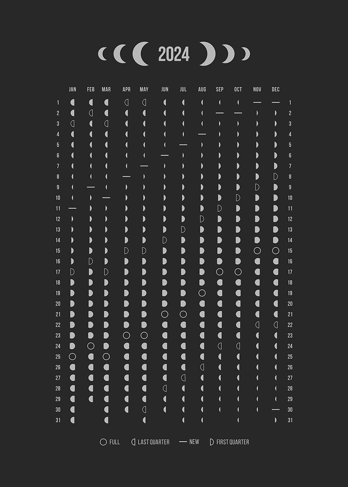 Silver Moon Calendar 2024