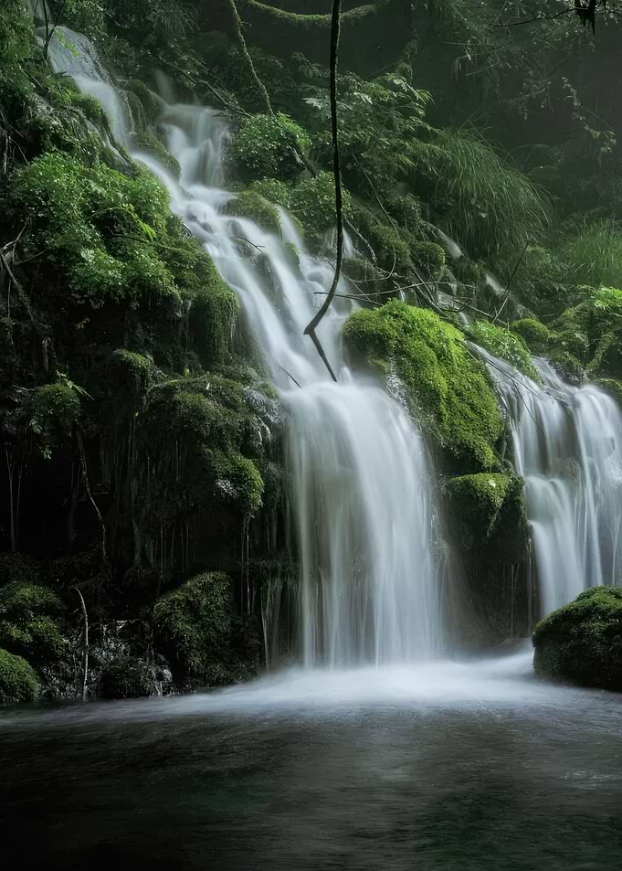 spring waterfall stone