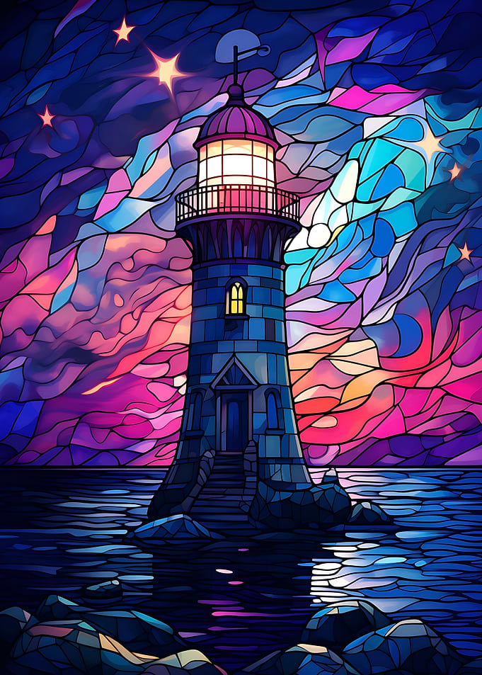 Lighthouse in Stained Glas