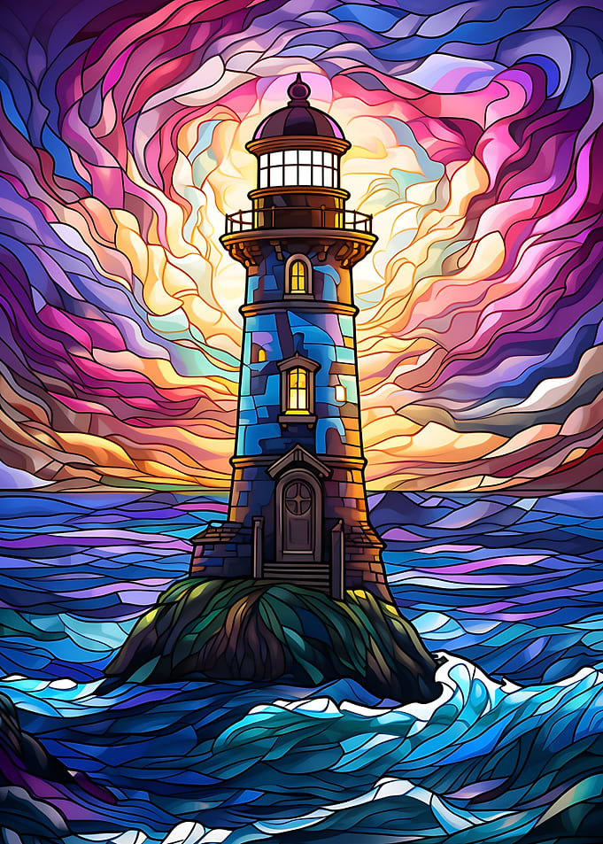 Lighthouse in Stained Glas