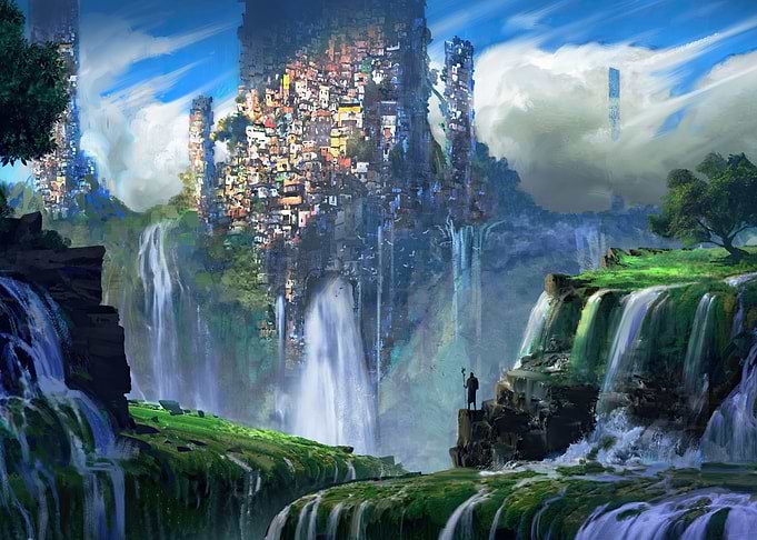 waterfall slums