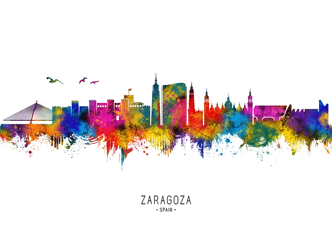 Zaragoza Spain Skyline
