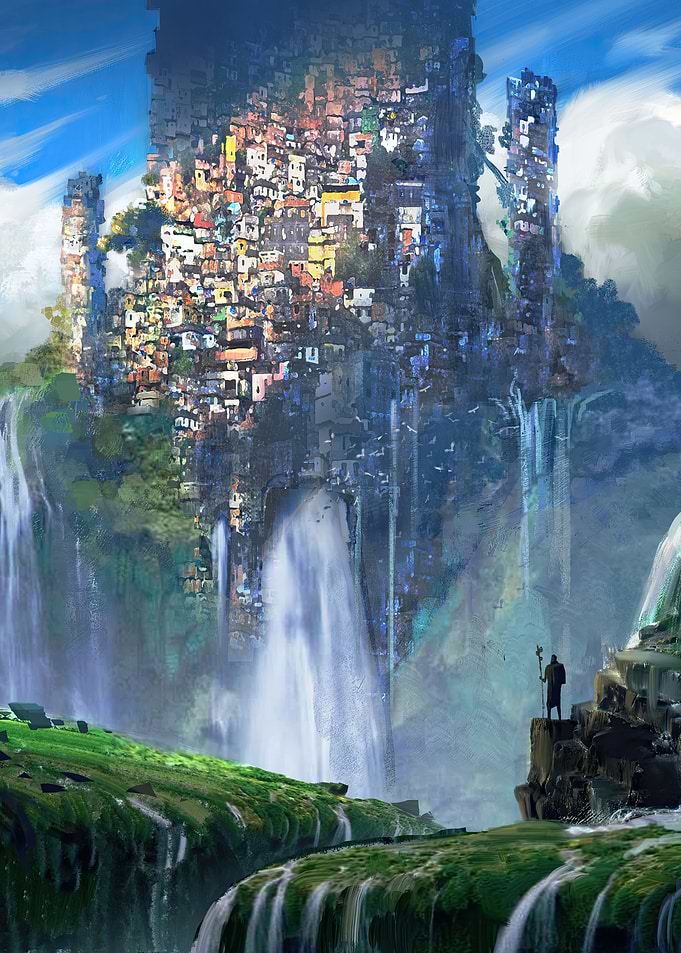 waterfall slums