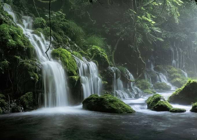 spring waterfall stone