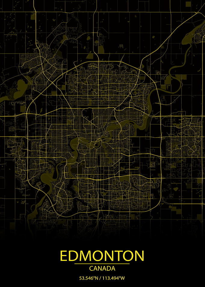 Edmonton CA Yellow Map