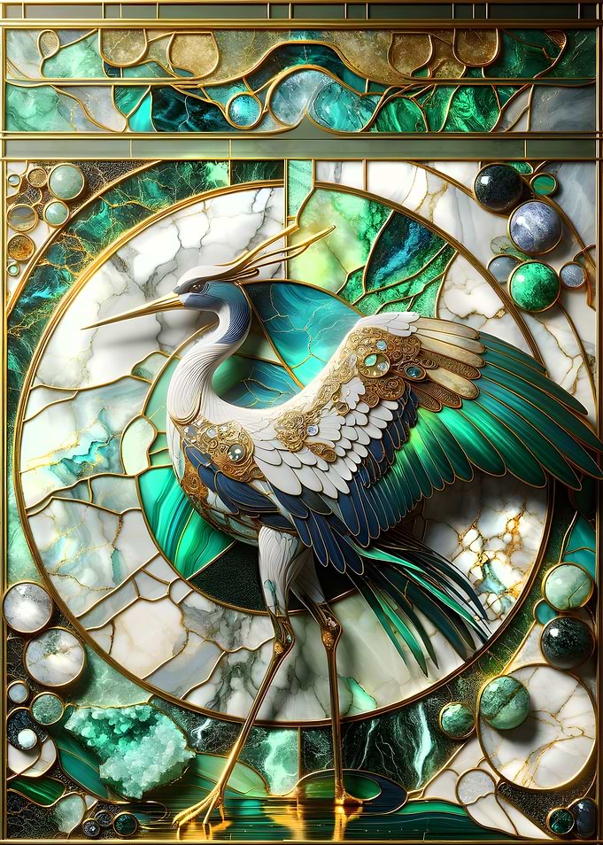 Abstract Japanese Crane