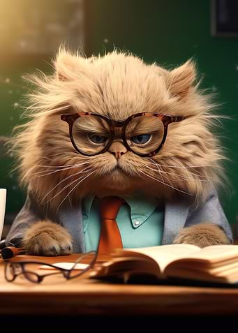 Angry Teacher Cat Glasses