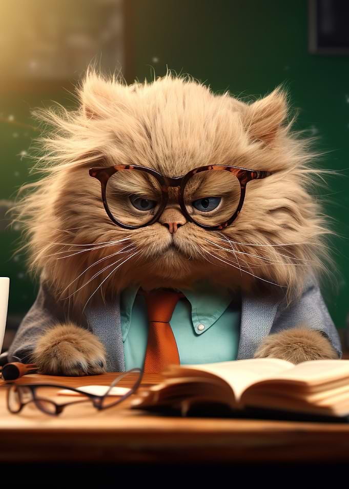 Angry Teacher Cat Glasses