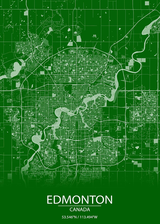 Edmonton Alberta Green Map