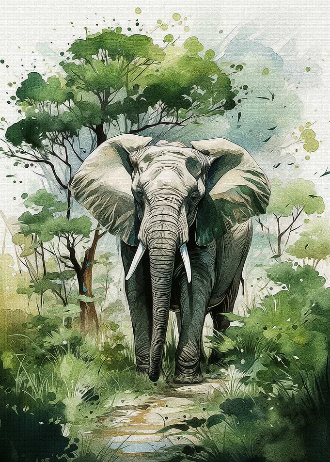 Elephant Safari Ink