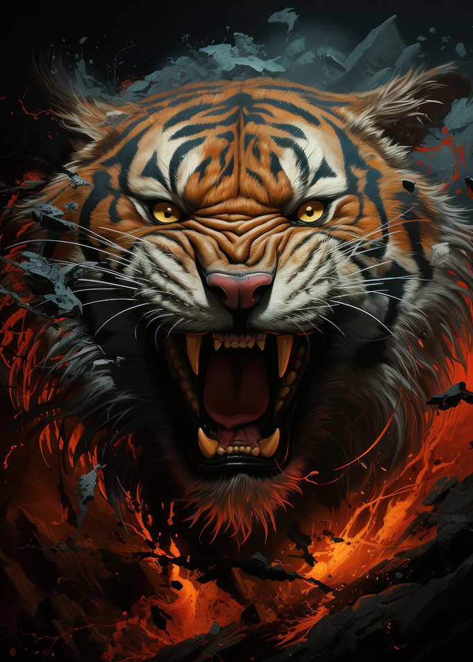 Angry tiger