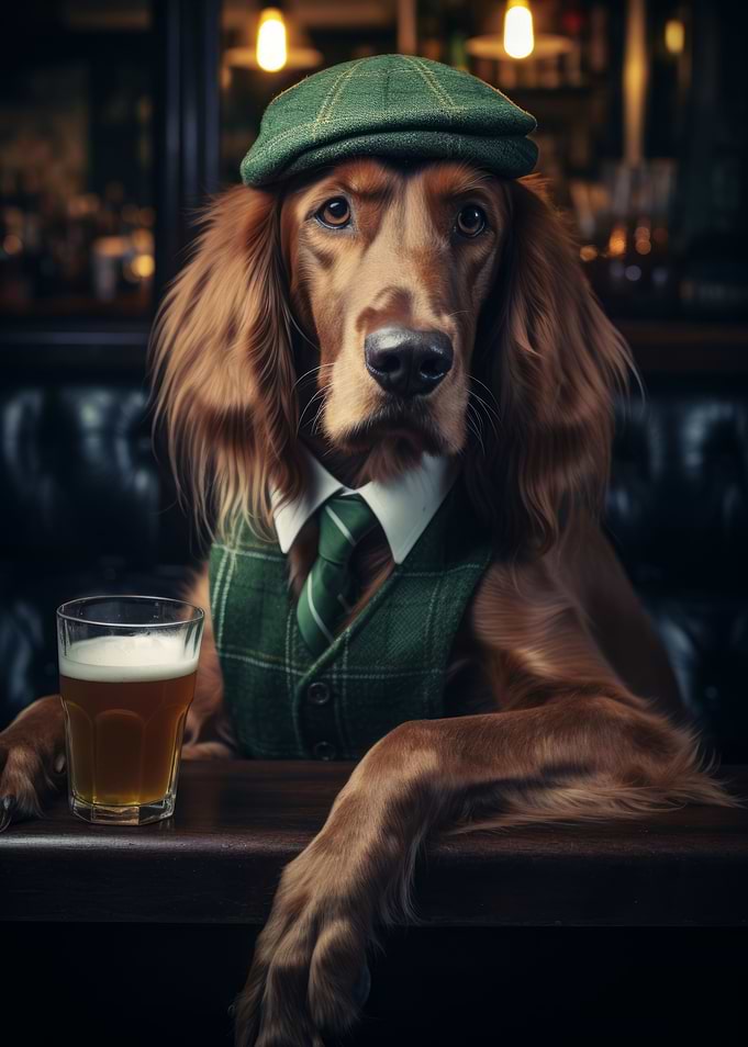 Irish Setter at the Pub
