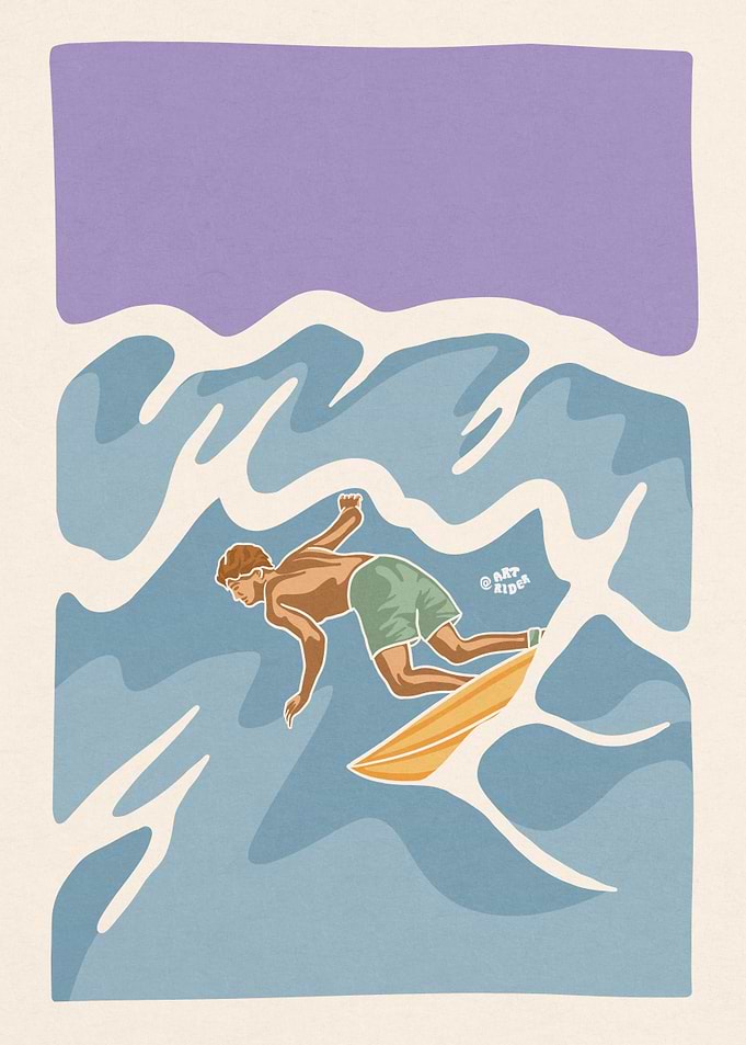 Surfer man big wave