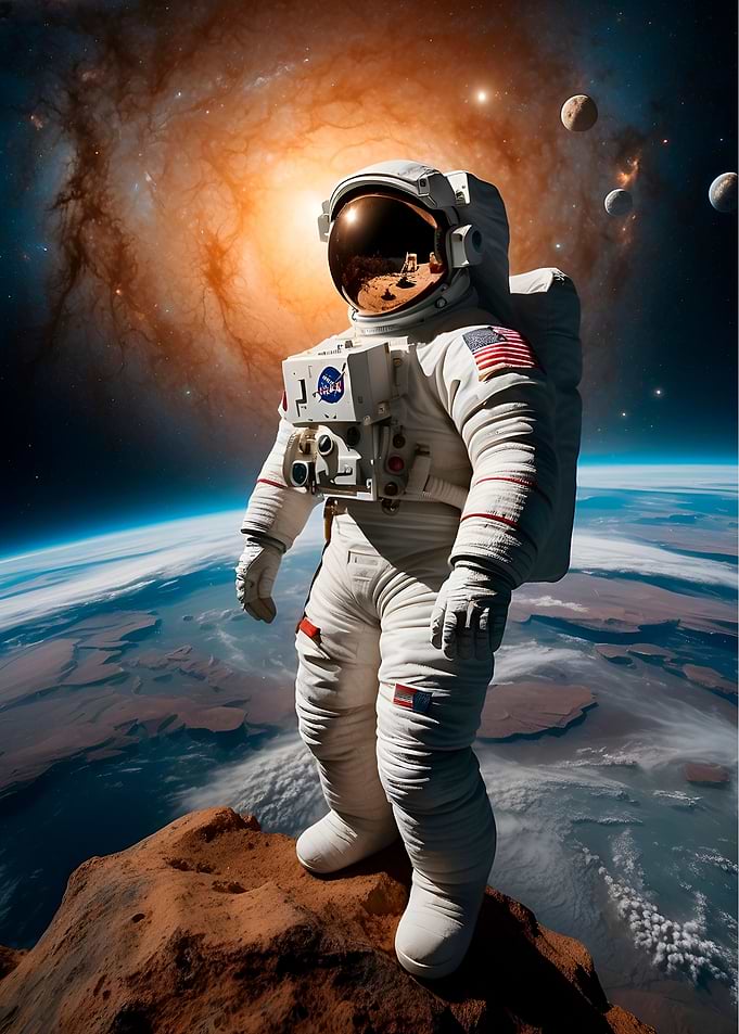 Astronaut Edge Of The Moon