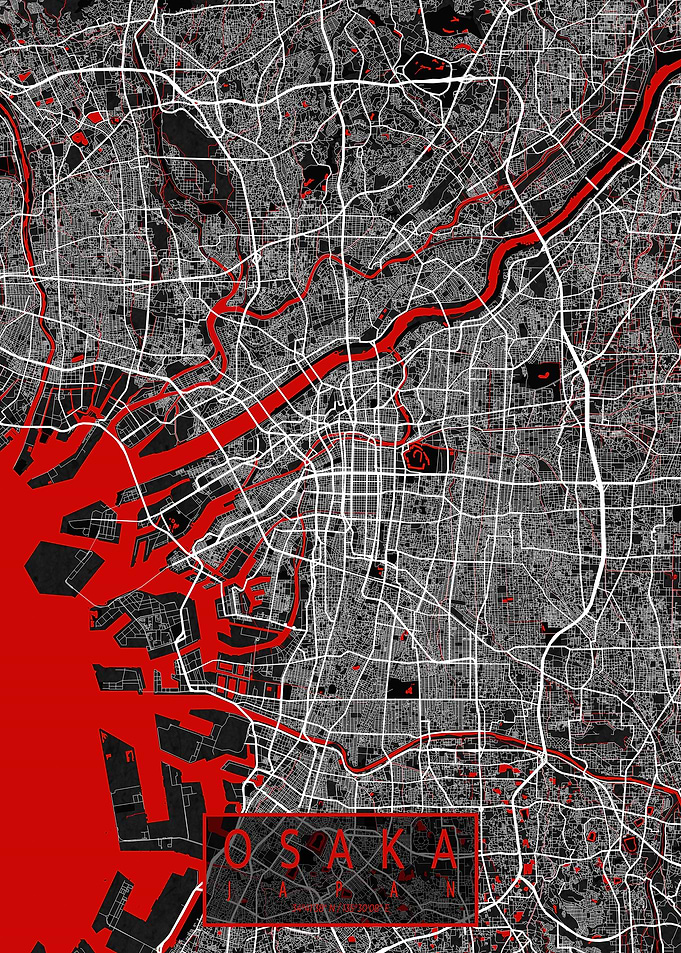 Osaka City Map Oriental