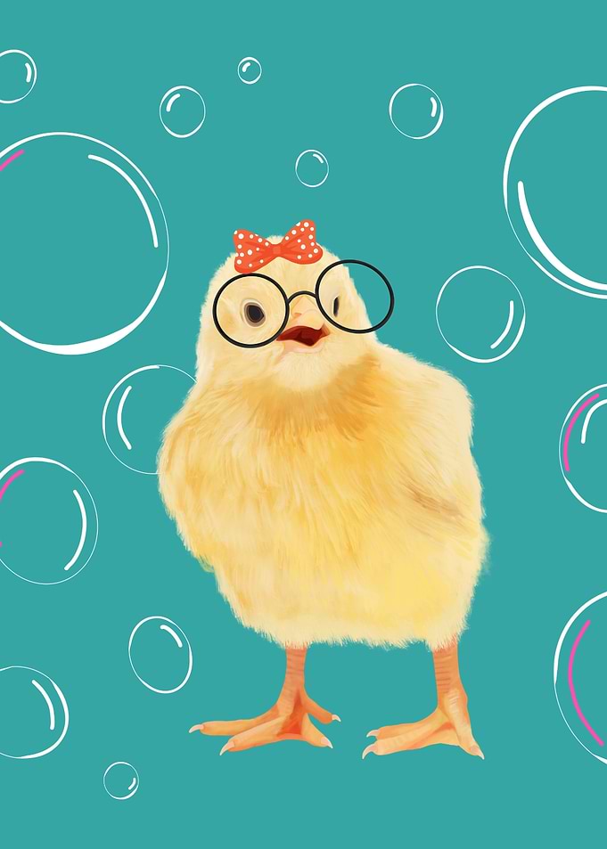 Smart Chick With Bubbles
