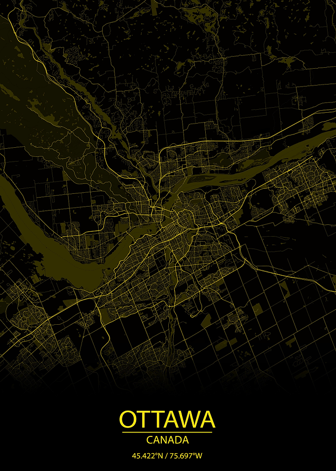 Ottawa Ontario Yellow Map