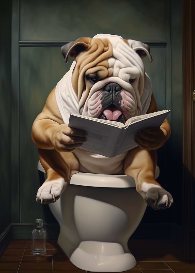 Bulldog Loves Books